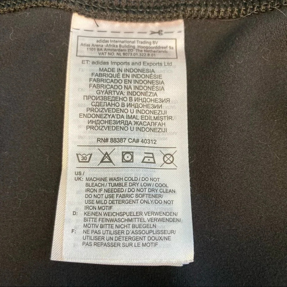 ADIDAS Sz L  Tre-Foil Logo Medium Compression Workout Leggings - Picture 5 of 5